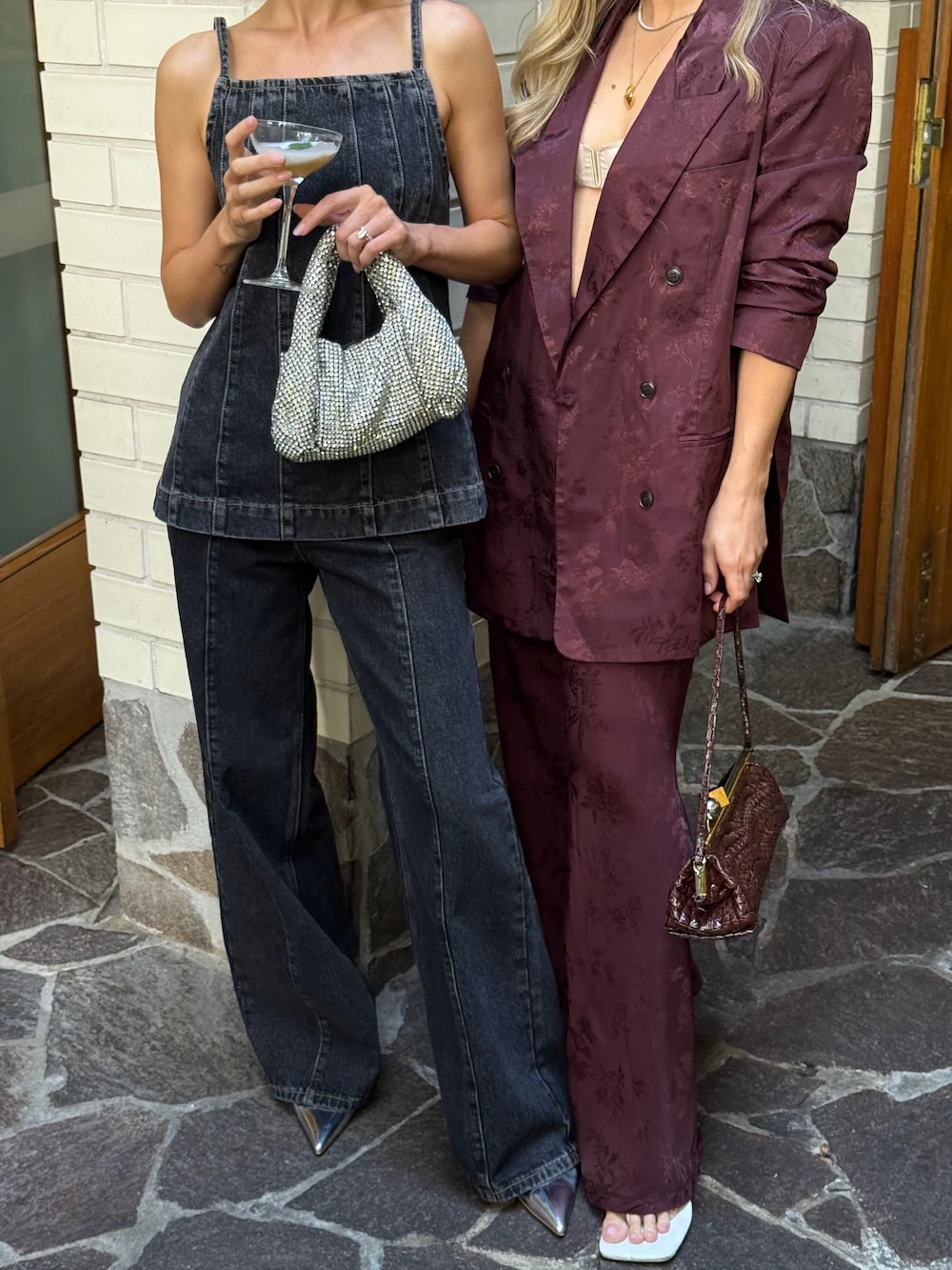 Kyra Jacquard Blazer Wine - Image 2