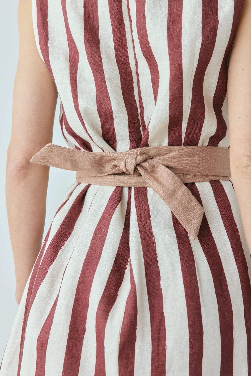 Lea Linen Mini Dress Wine - Image 7