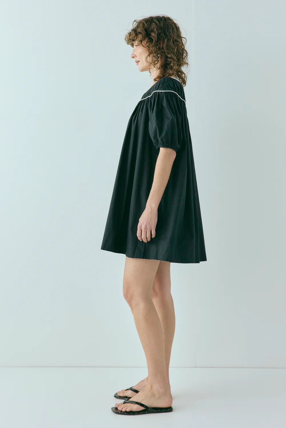 Leila Smock Mini Dress Black - Image 6