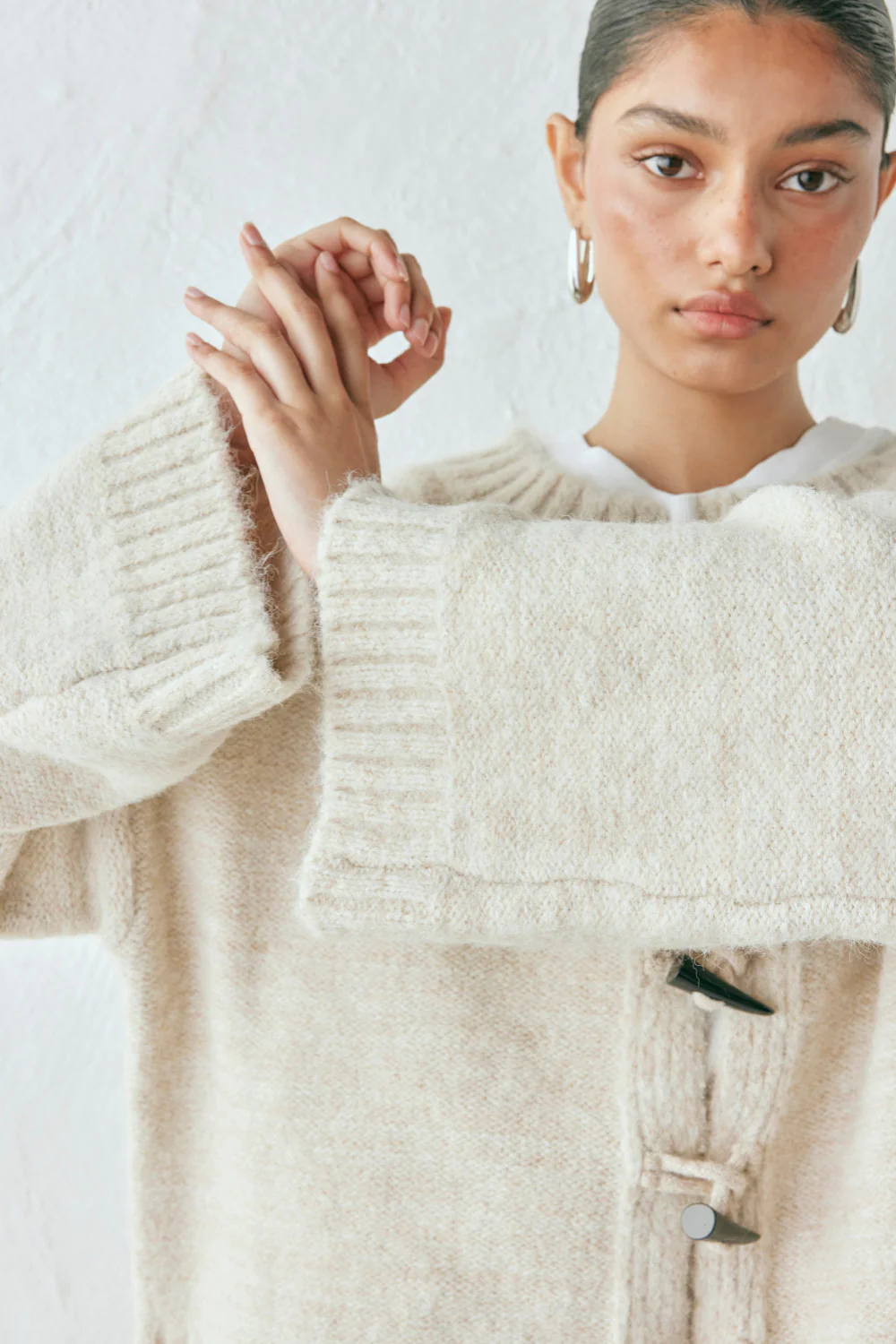 Leni Knit Cardigan Oat Marle - Image 8