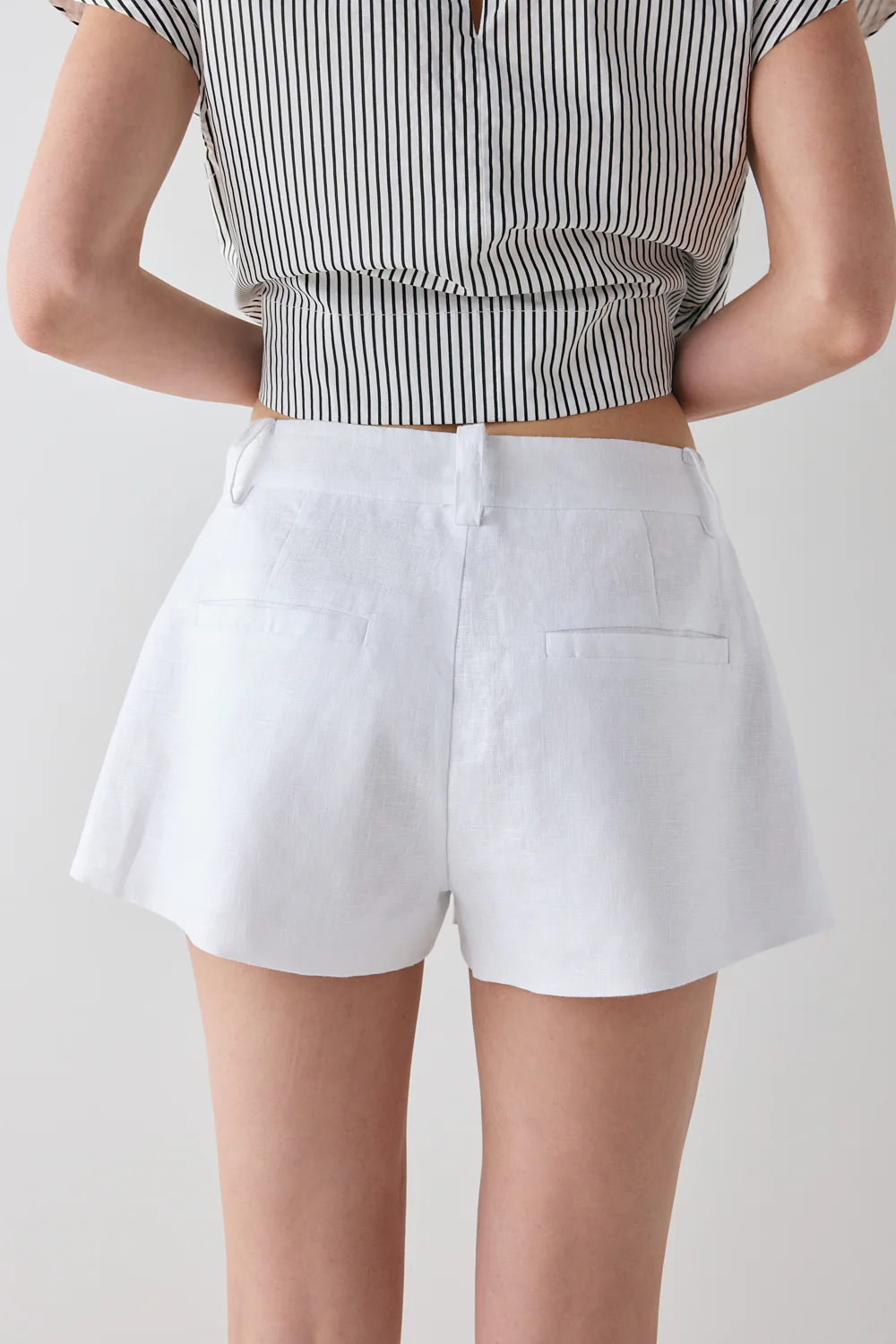 Levy Linen Shorts White - Image 8
