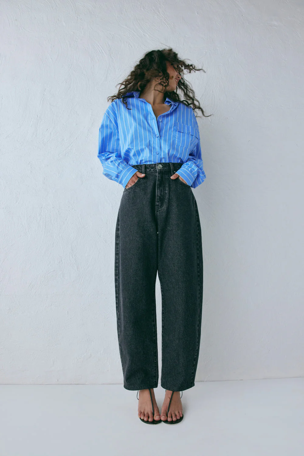 Lex Barrel Denim Jeans Washed Black - Image 3