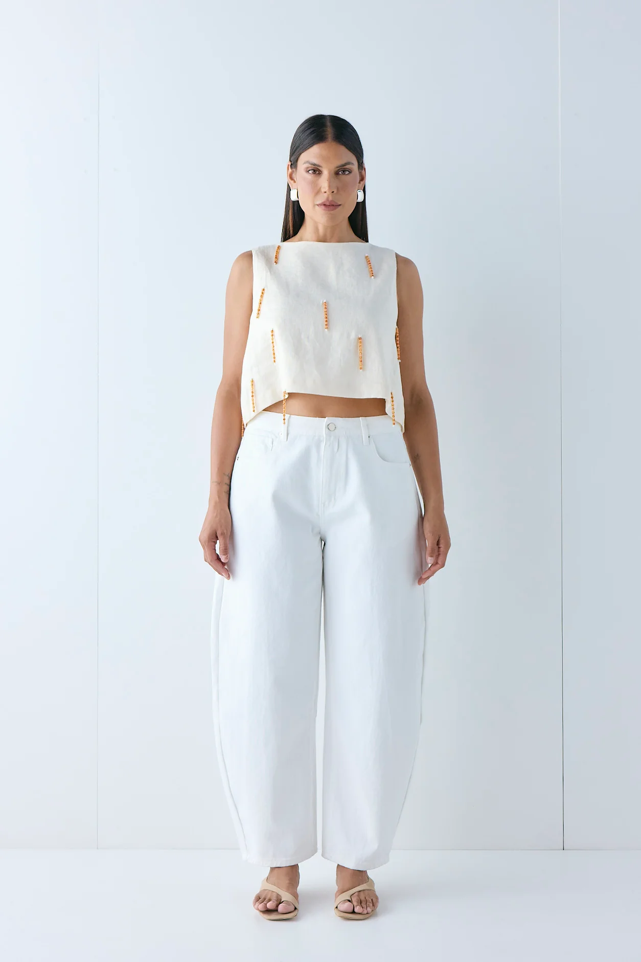 Lex Barrel Denim Jeans White - Image 2