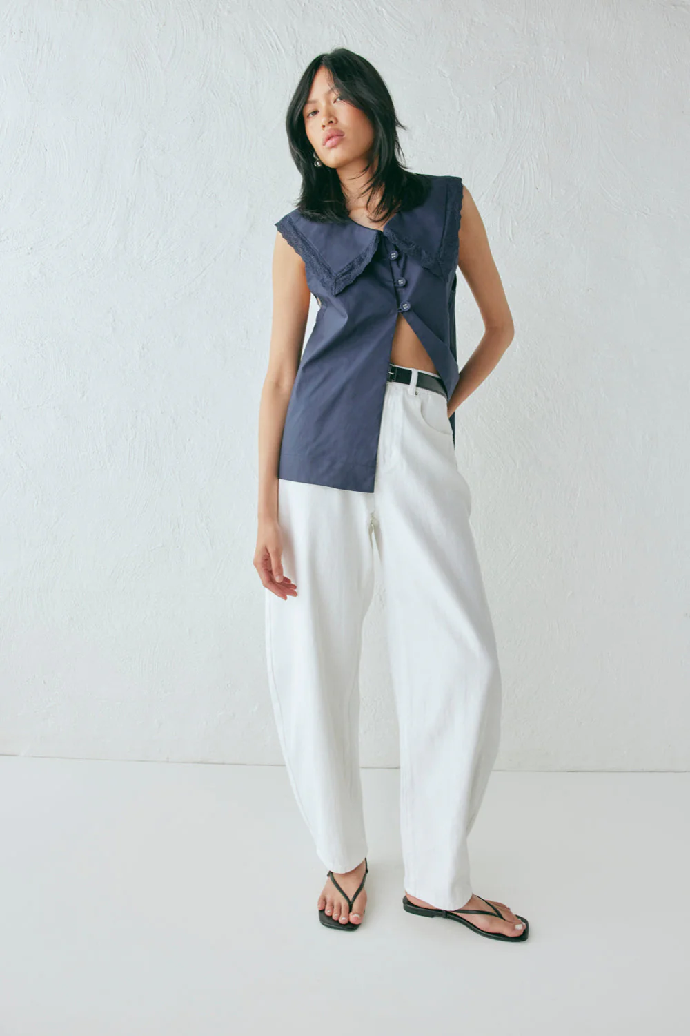 Lex Barrel Denim Jeans White - Image 4
