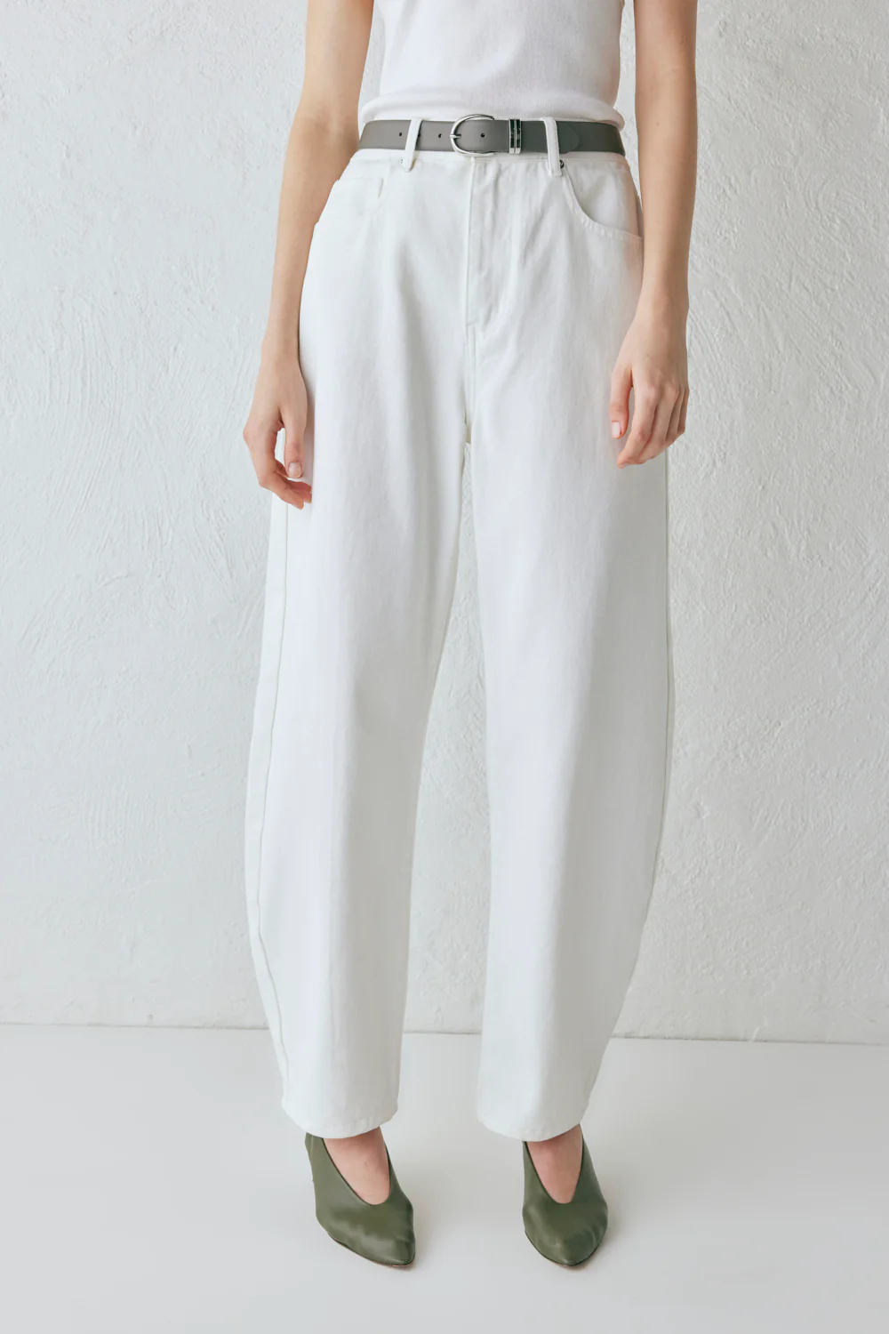 Lex Barrel Denim Jeans White - Image 5