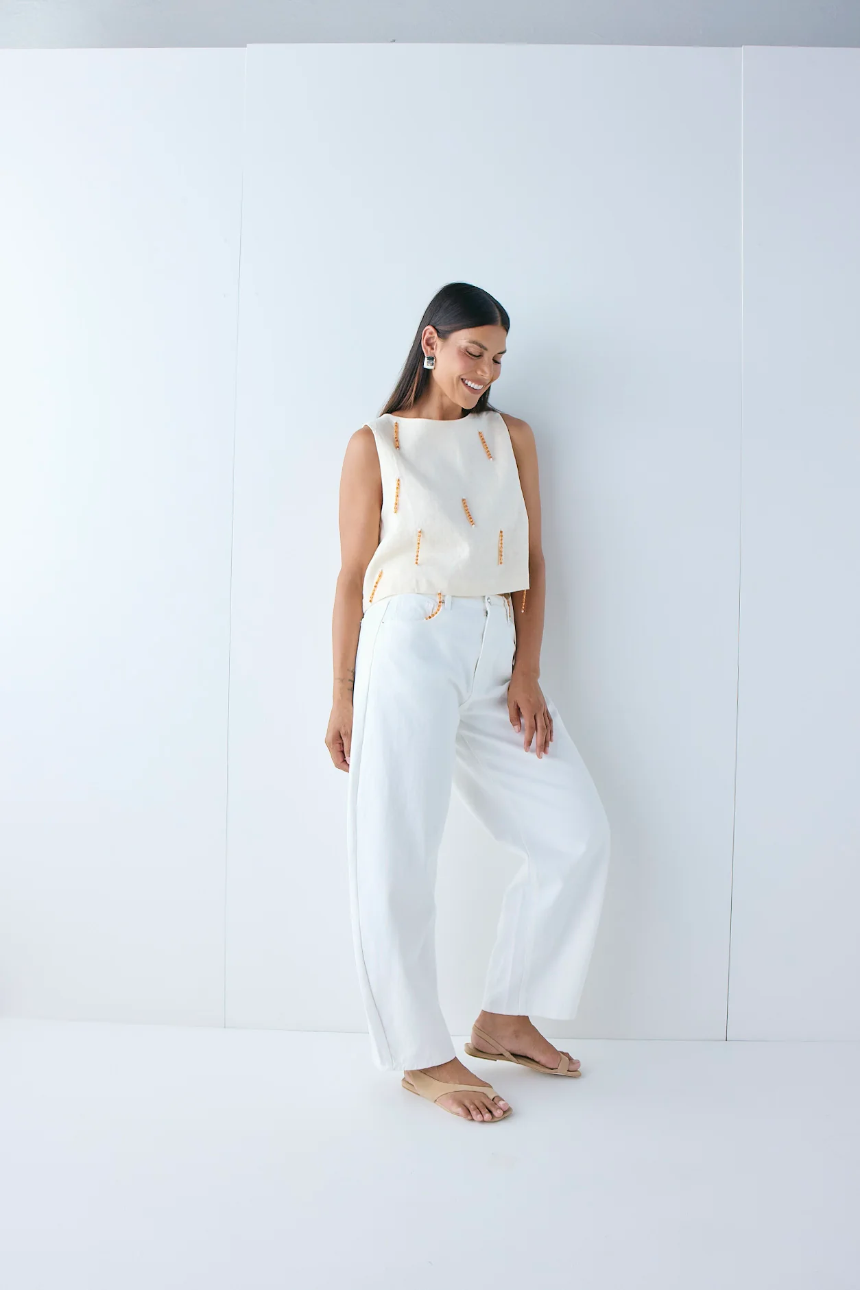Lex Barrel Denim Jeans White - Image 6