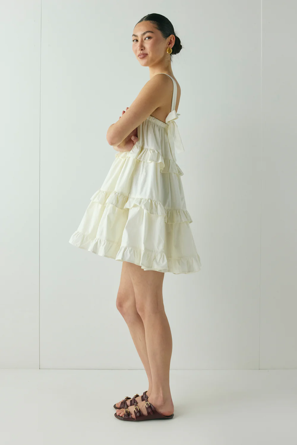 Lila Mini Dress Cream - Image 3