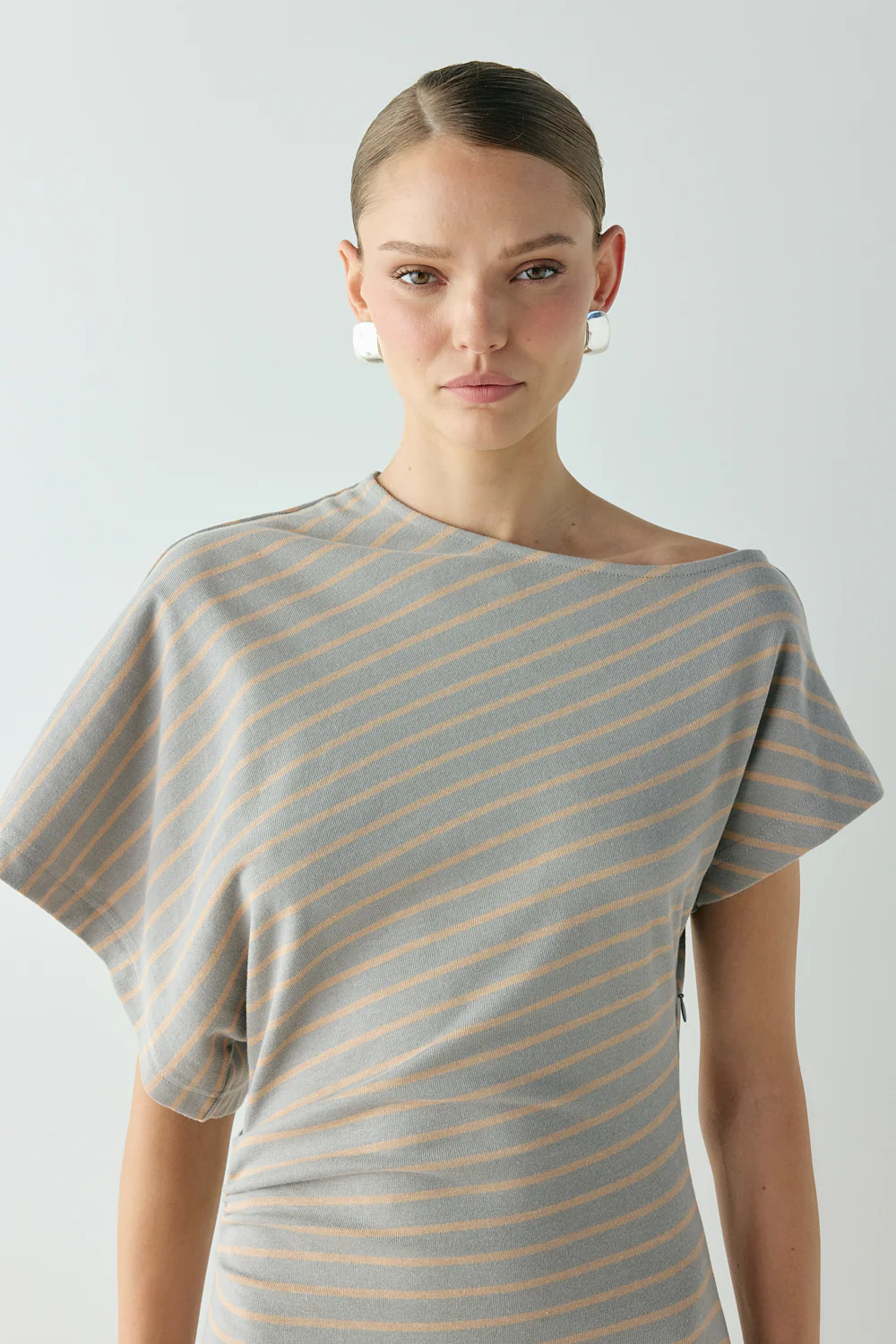 Liv Maxi Dress Apricot Stripe - Image 3