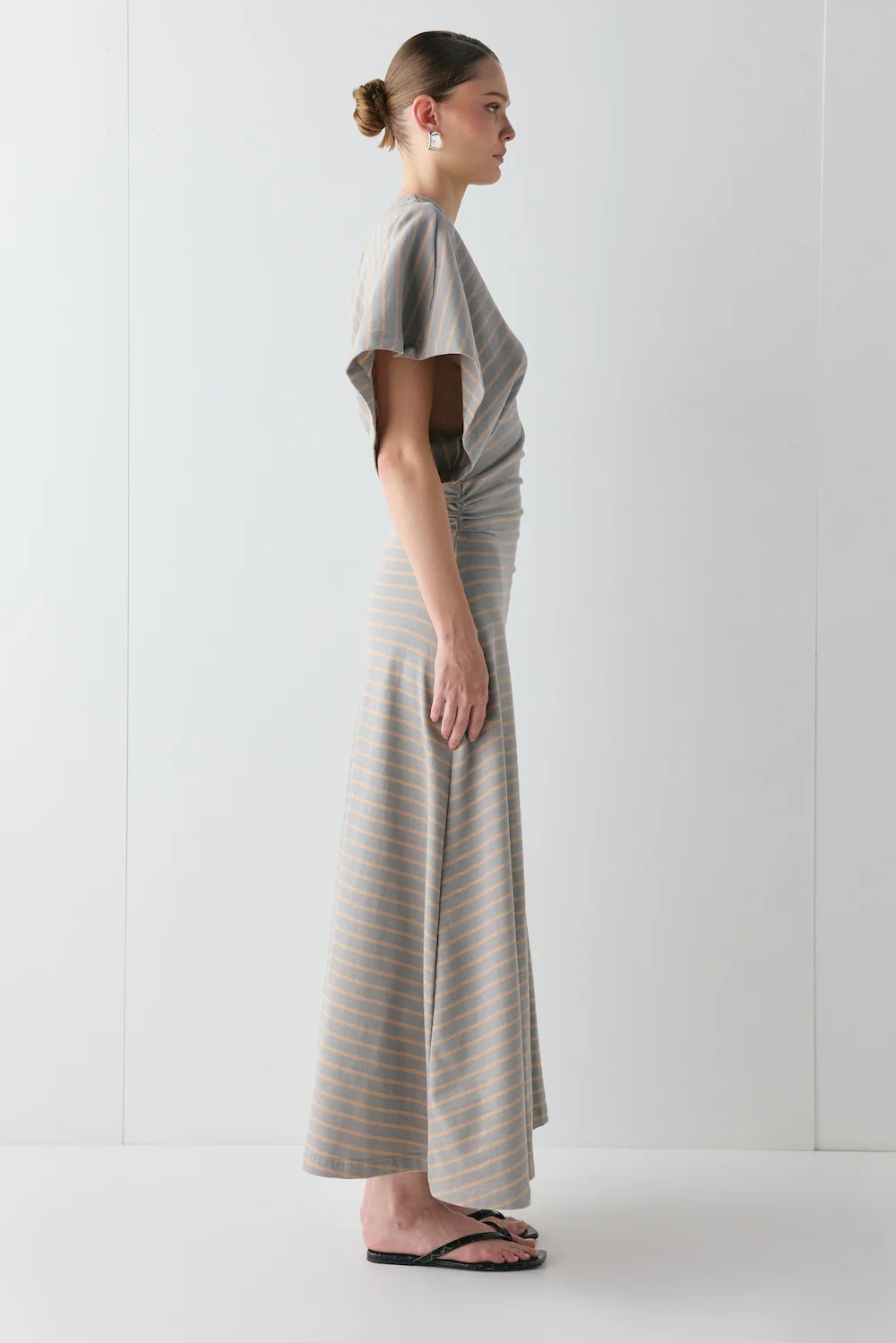 Liv Maxi Dress Apricot Stripe - Image 6