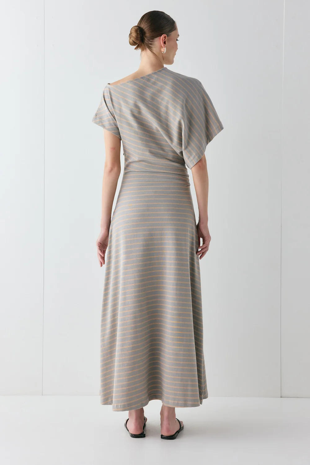 Liv Maxi Dress Apricot Stripe - Image 9