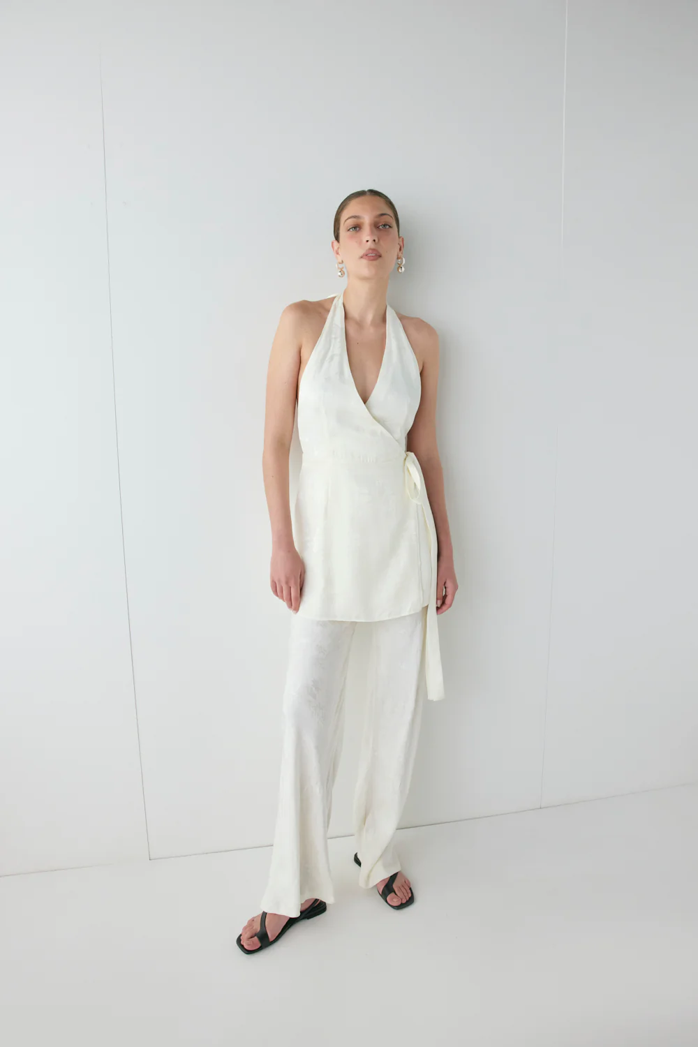 Lo Jacquard Mini Dress Cream - Image 2