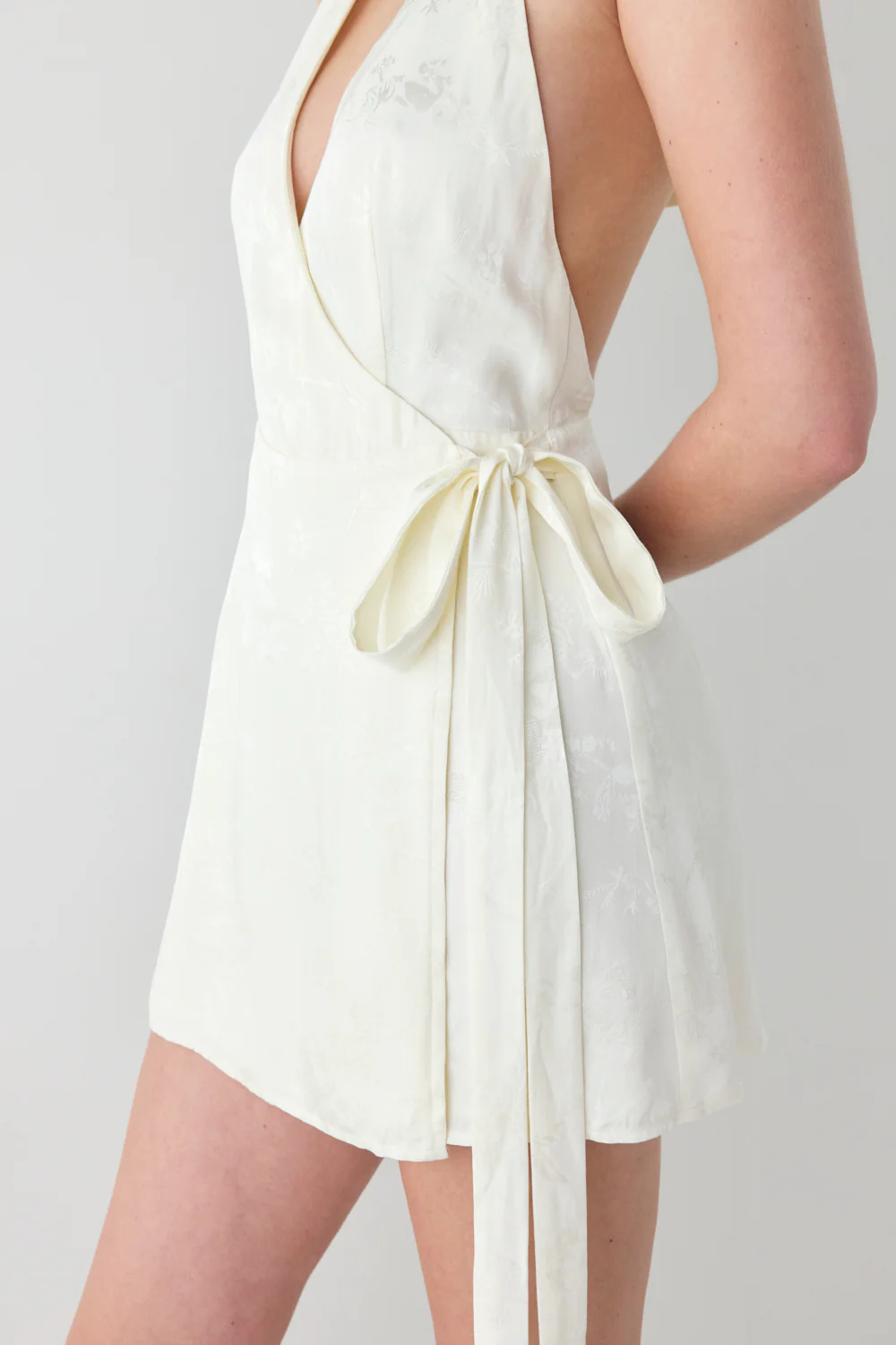 Lo Jacquard Mini Dress Cream - Image 5