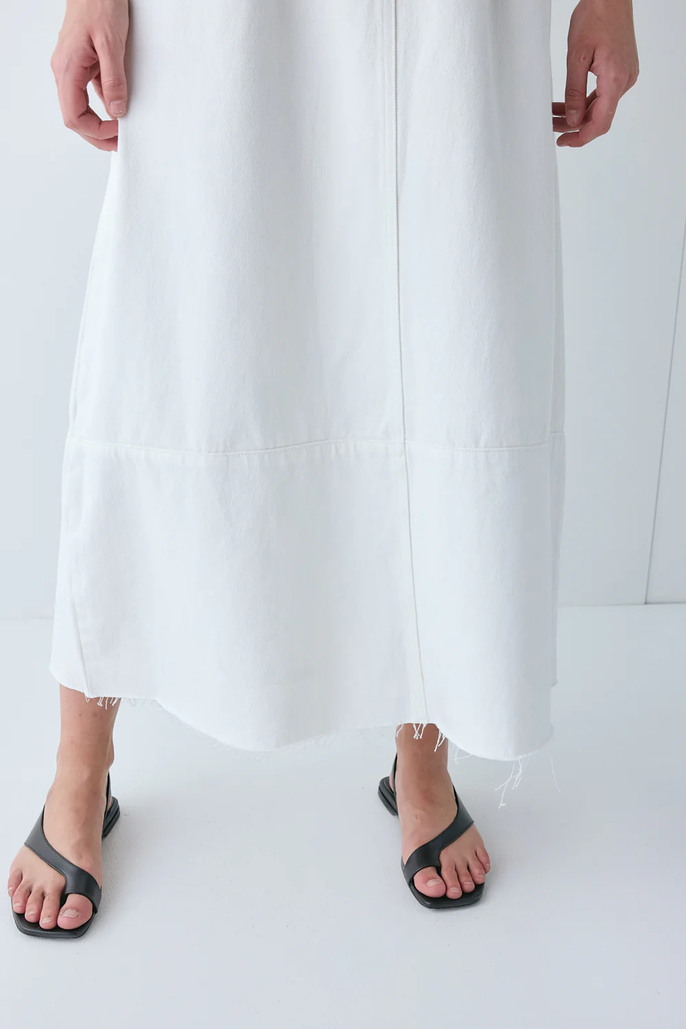 Lolita Denim Midi Dress White - Image 3