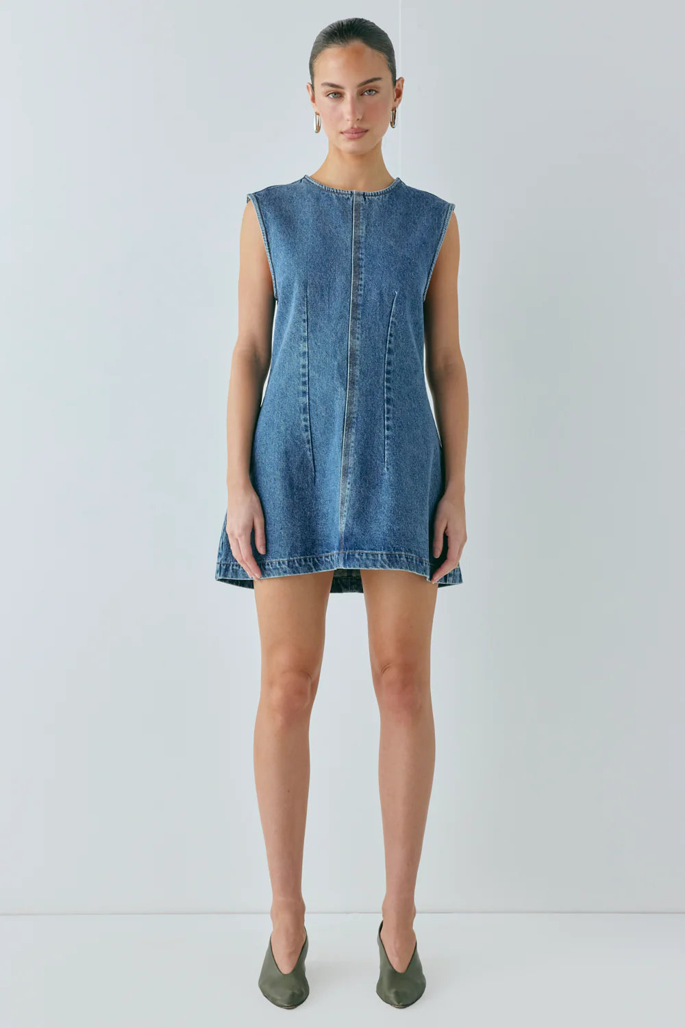 Lolita Denim Mini Dress Blue - Image 5
