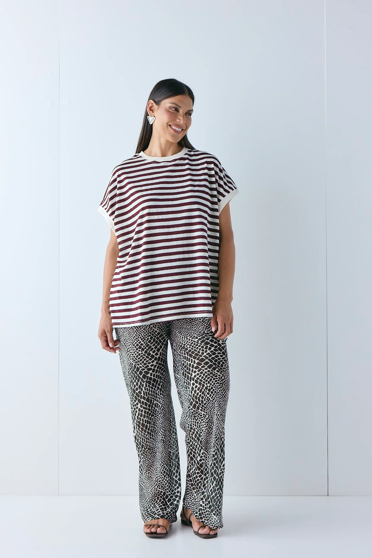 Lori Tank Wine Stripe - Image 2