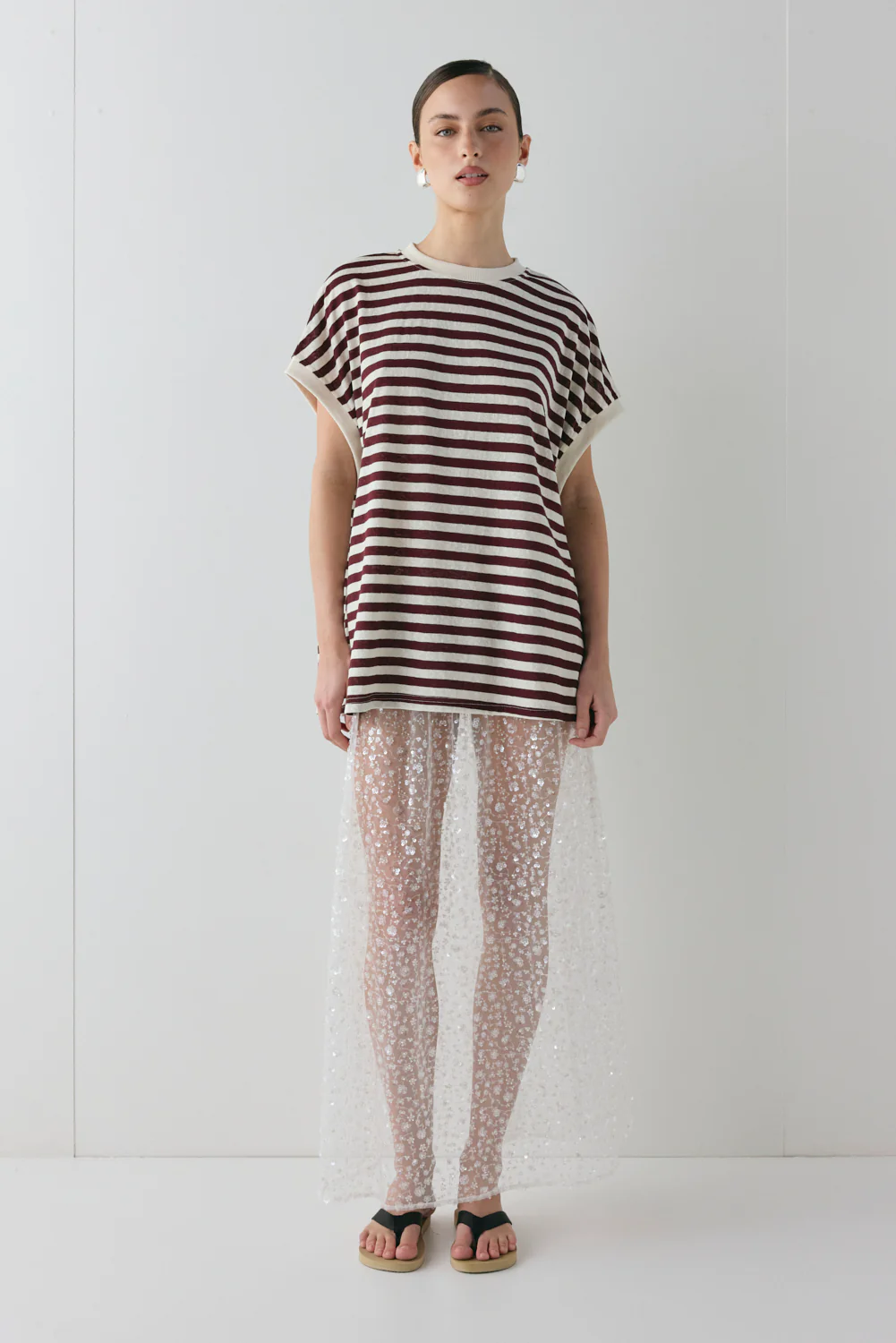 Lori Tank Wine Stripe - Image 3