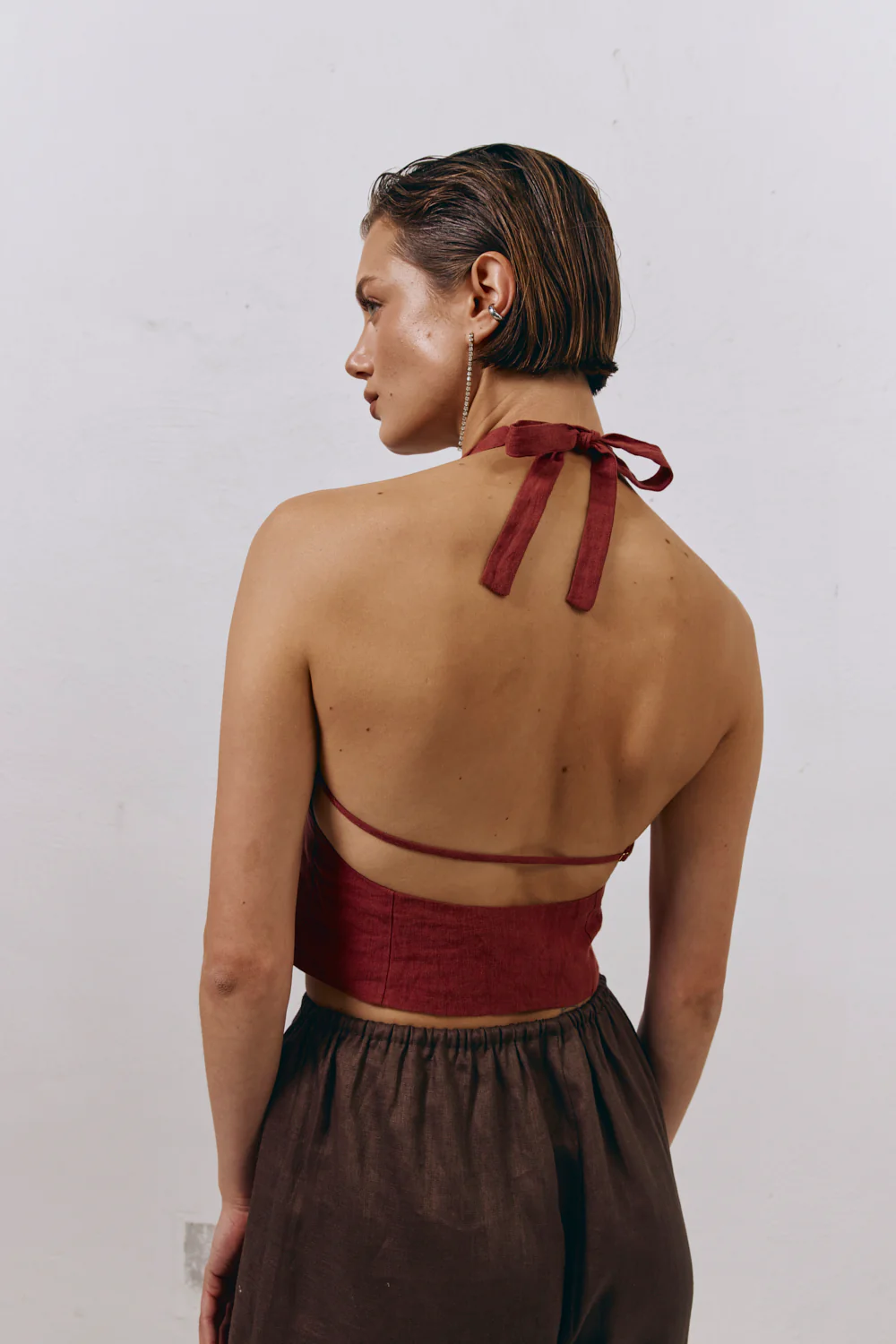 Los Cabos Linen Vest Wine - Image 2