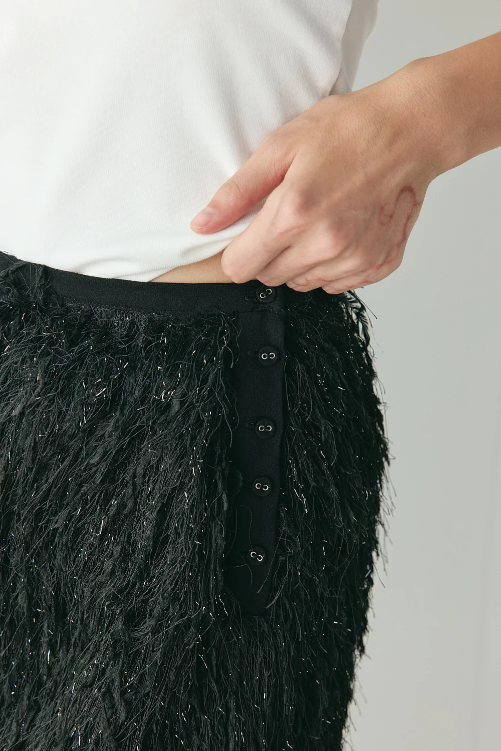 Lucia Fringe Mini Skirt Black - Image 5