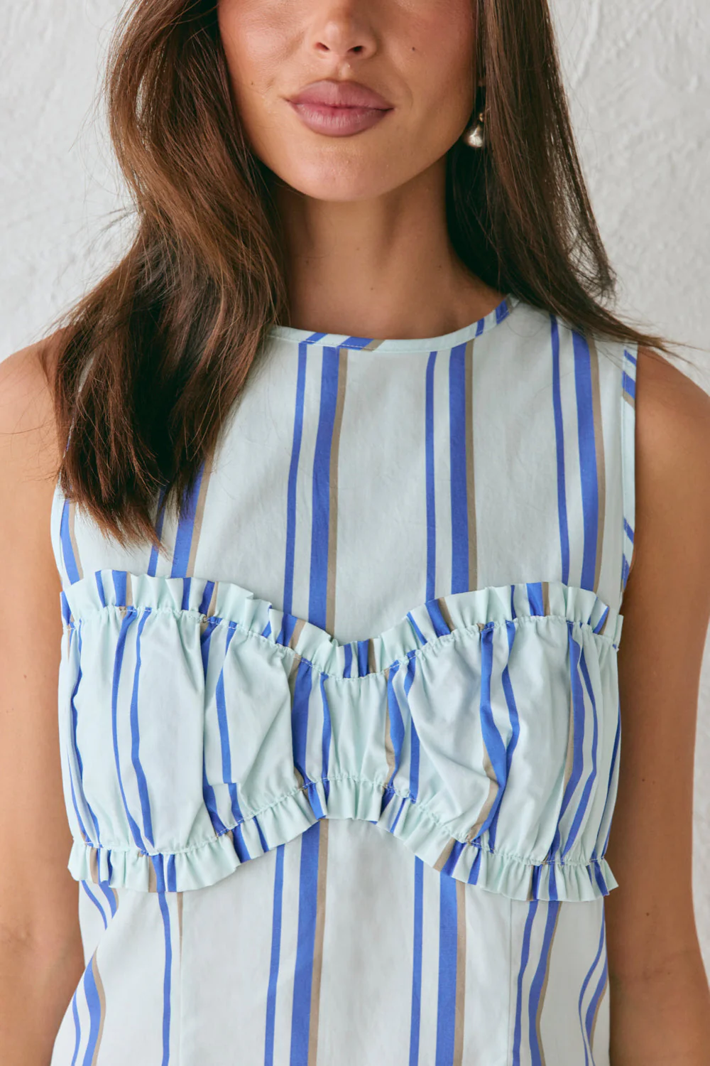 Luisa Mini Dress Blue Stripe - Image 4