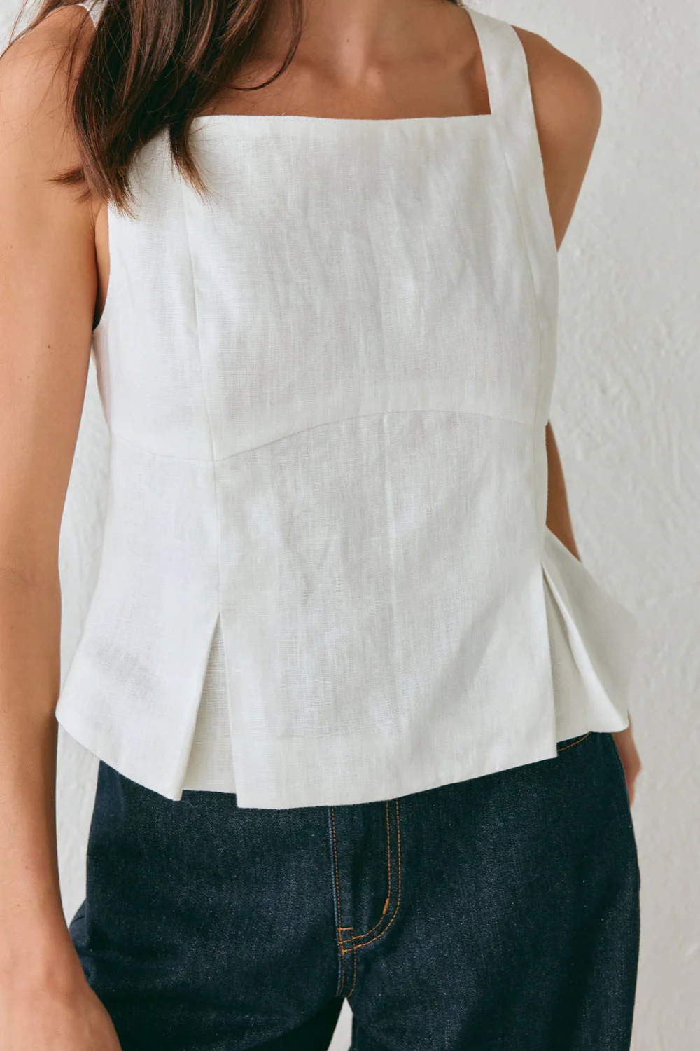 Luna Linen Top White - Image 3