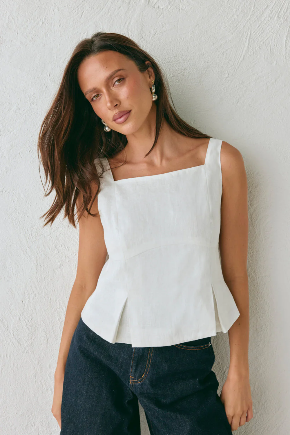 Luna Linen Top White - Image 5