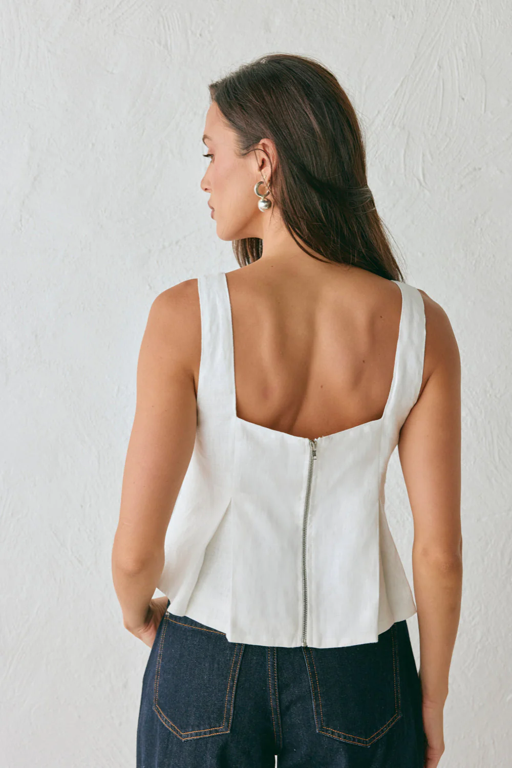 Luna Linen Top White - Image 8