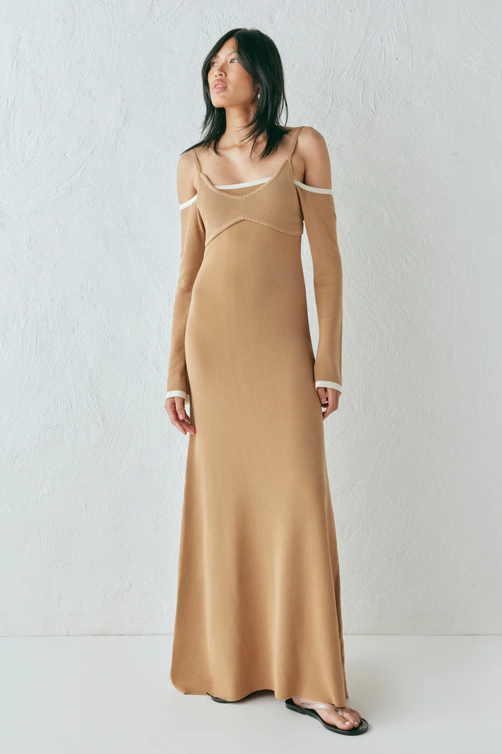 Marlee Knit Maxi Dress Tan - Image 6