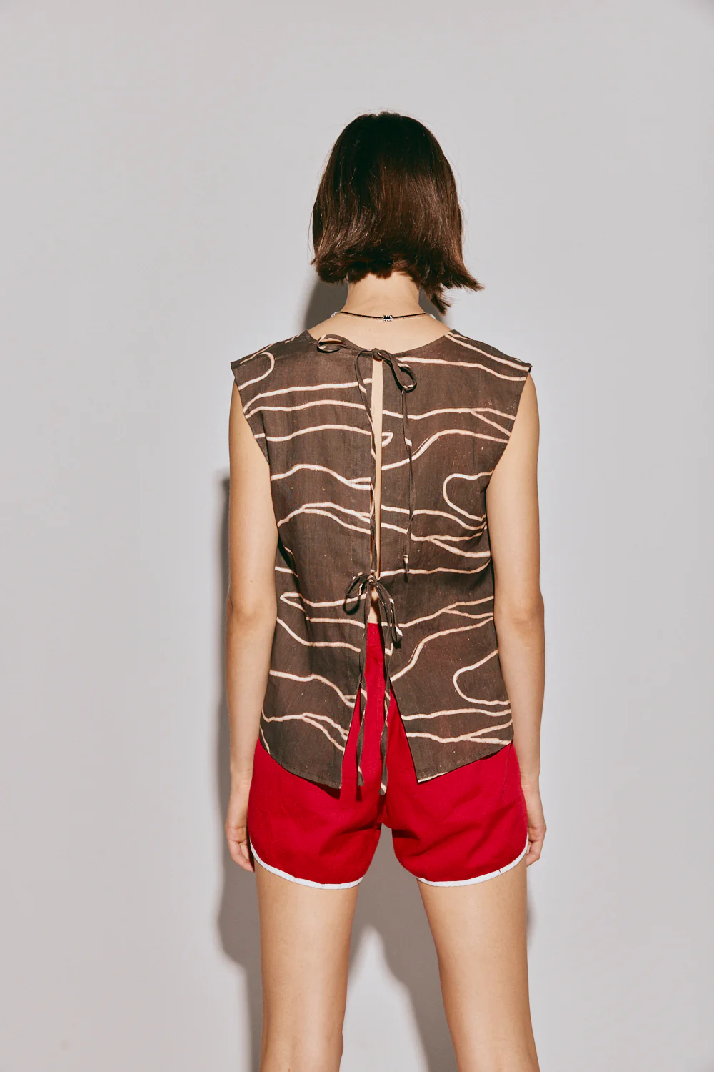 Marlii Linen Smock Top Earth - Image 6