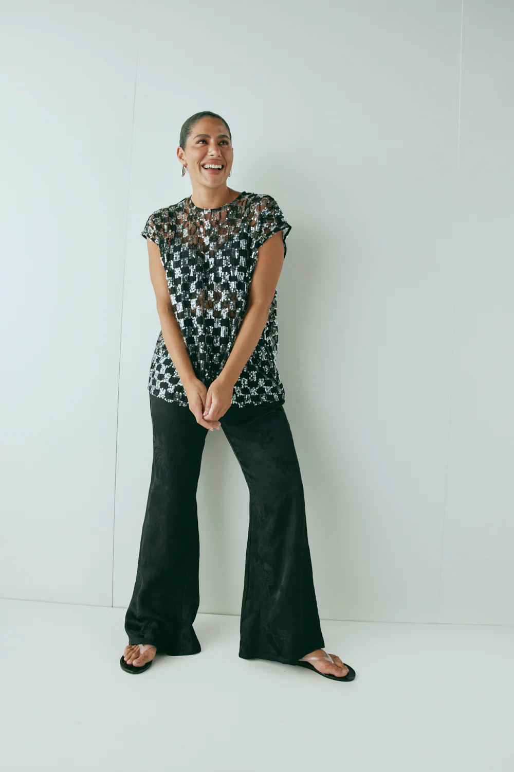 Matise Jacquard Flare Pants Black - Image 7