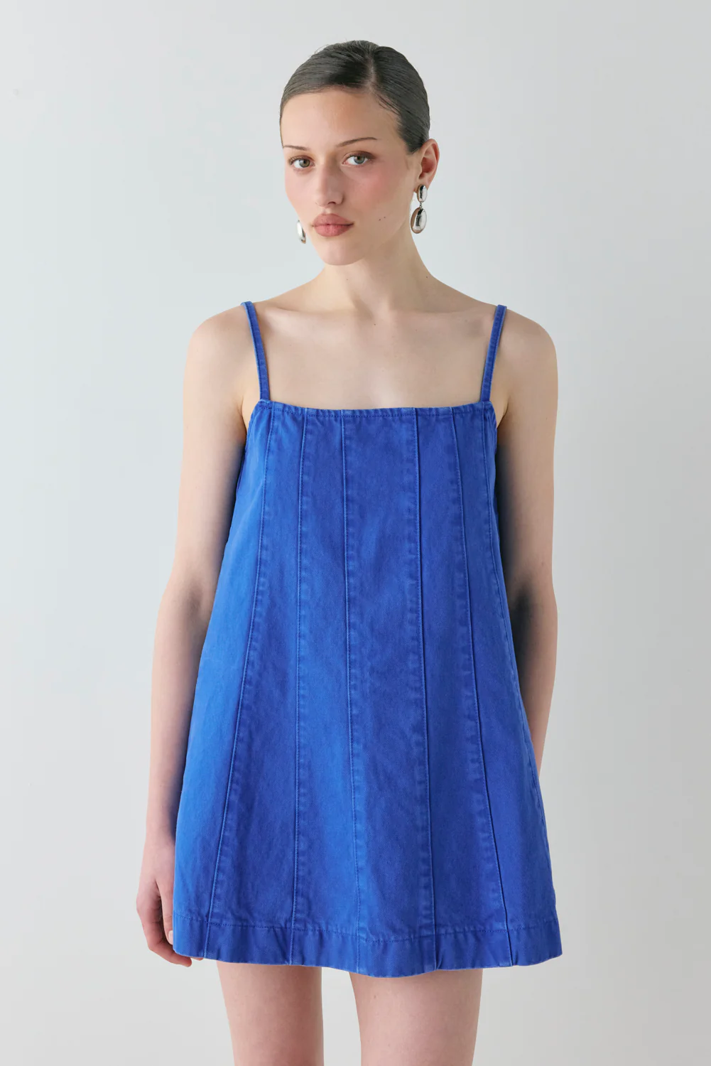 Maxine Denim Mini Dress Cobalt