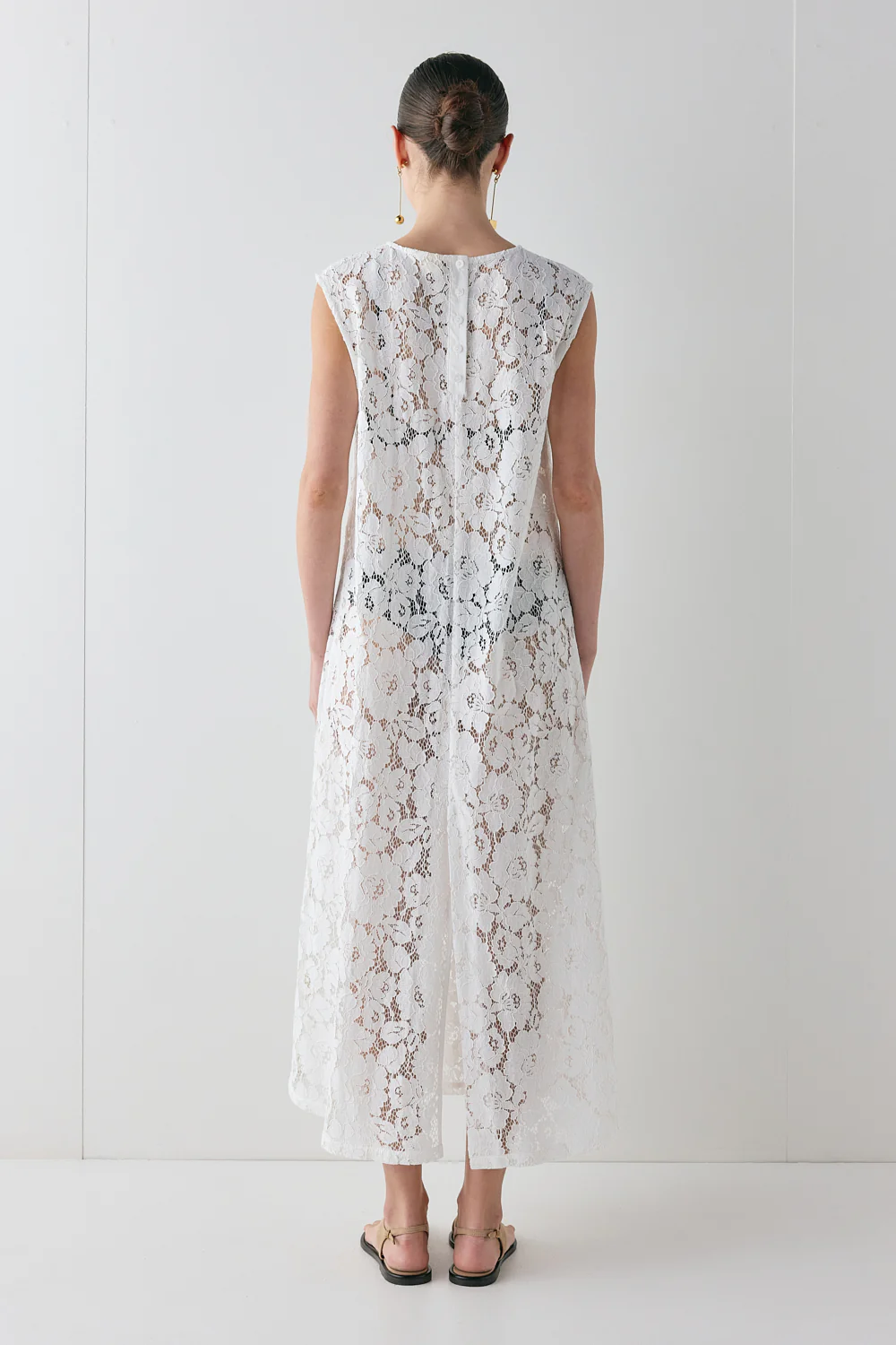 Maya Lace Midi Dress White - Image 6