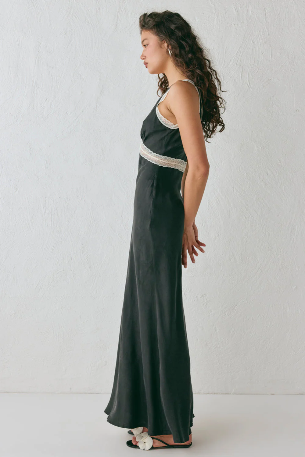 Meet Me On The Dance Floor Bias Cut Maxi Dress Black - Image 6
