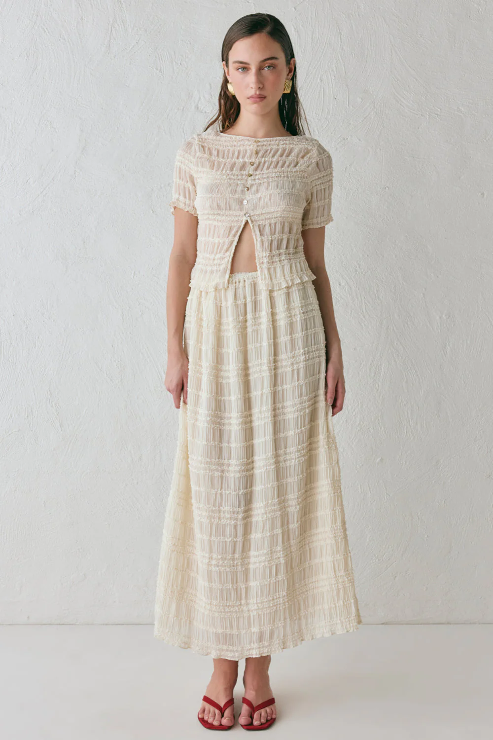 Mia Midi Skirt Cream