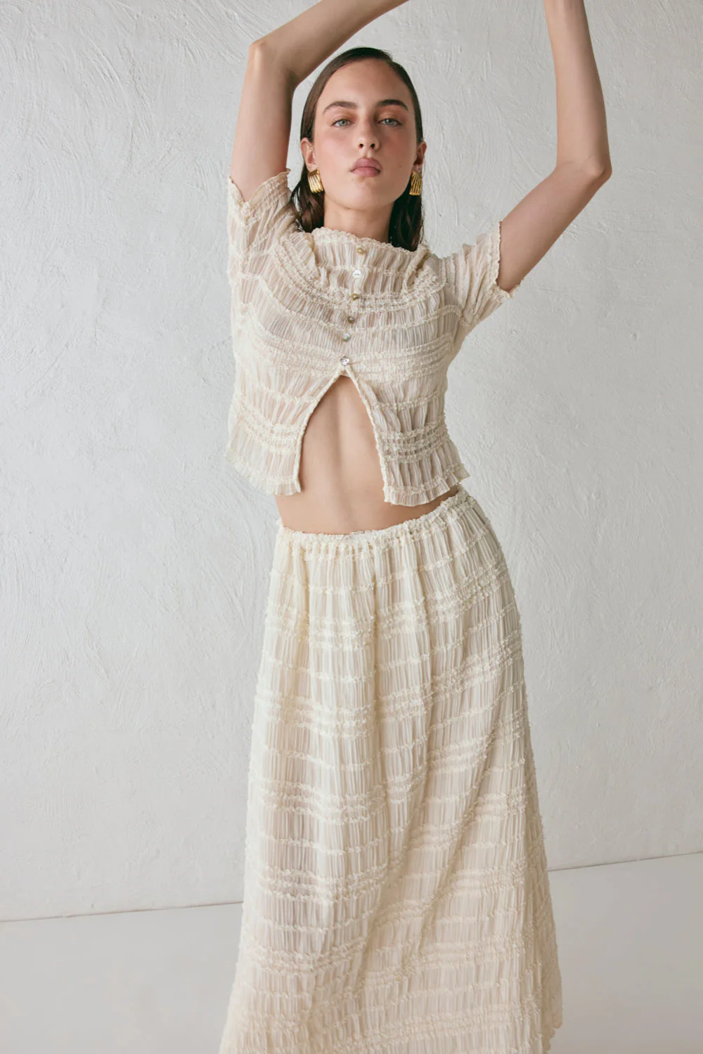 Mia Midi Skirt Cream - Image 3