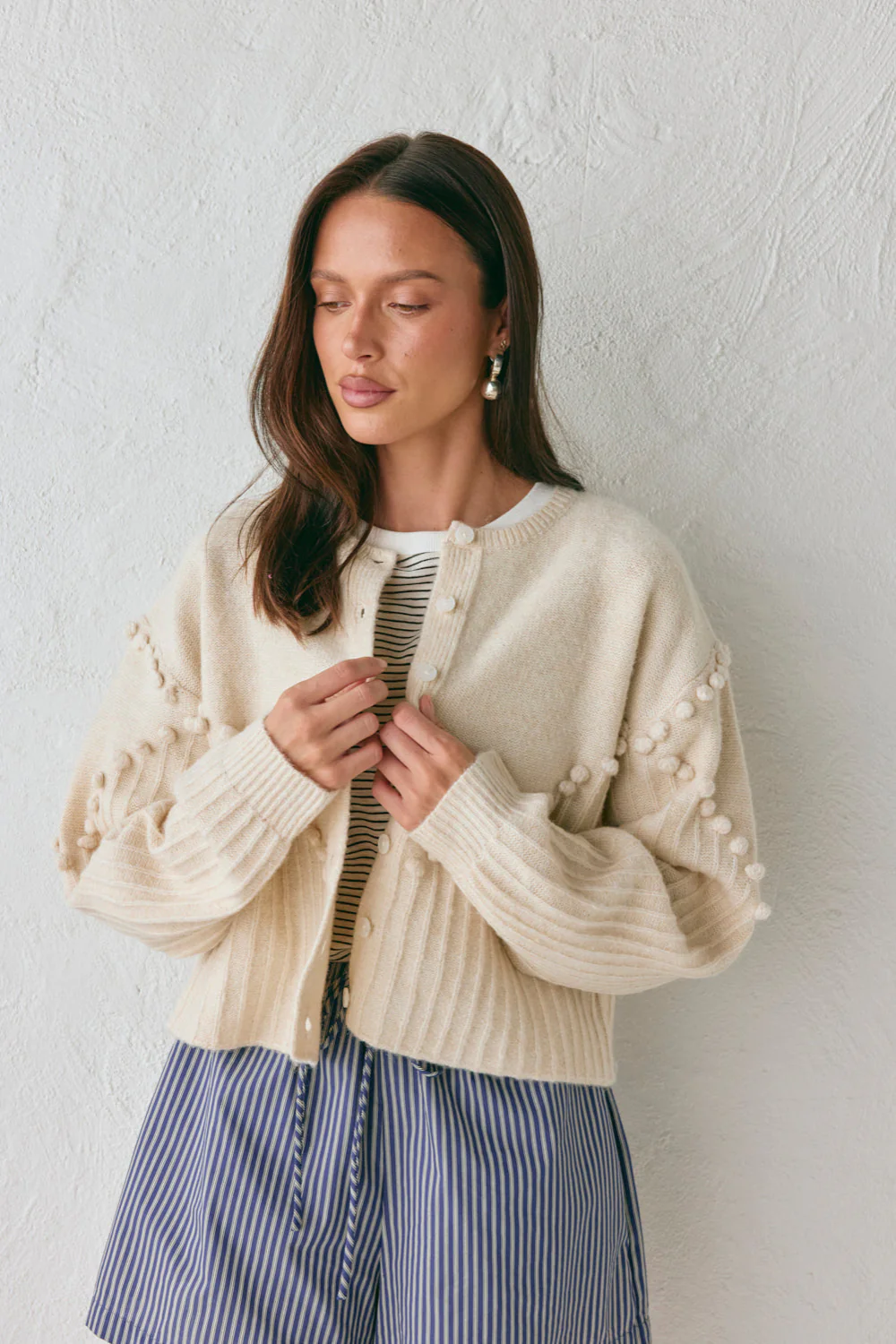 Miji Knit Cardigan Cream - Image 2