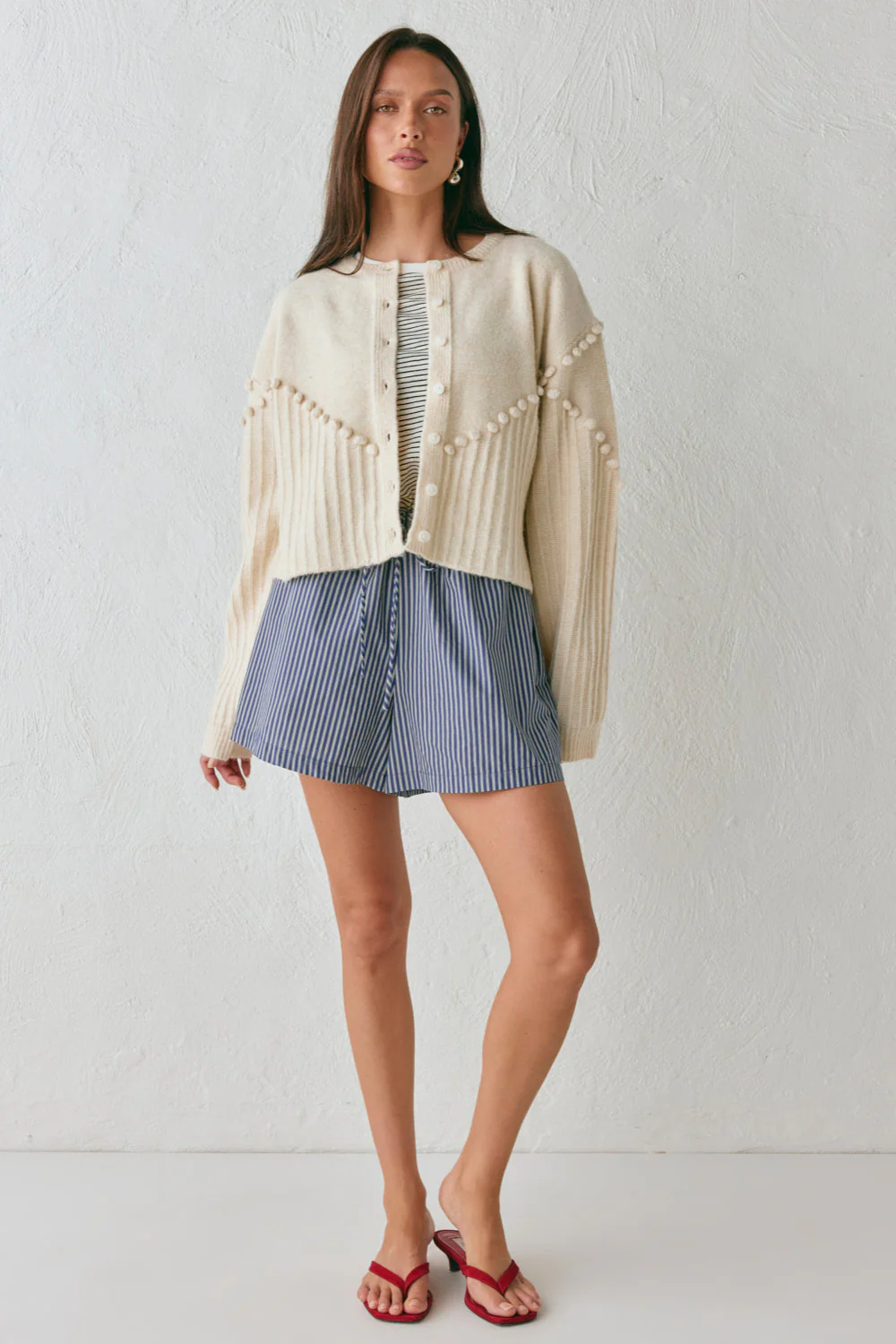 Miji Knit Cardigan Cream - Image 4
