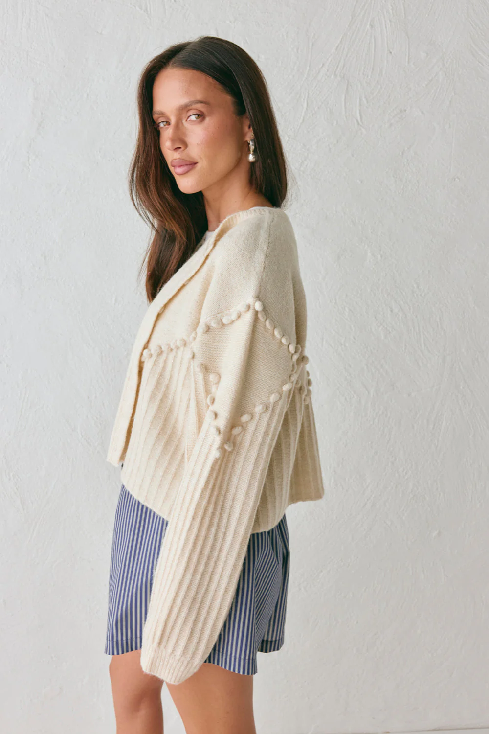 Miji Knit Cardigan Cream - Image 6