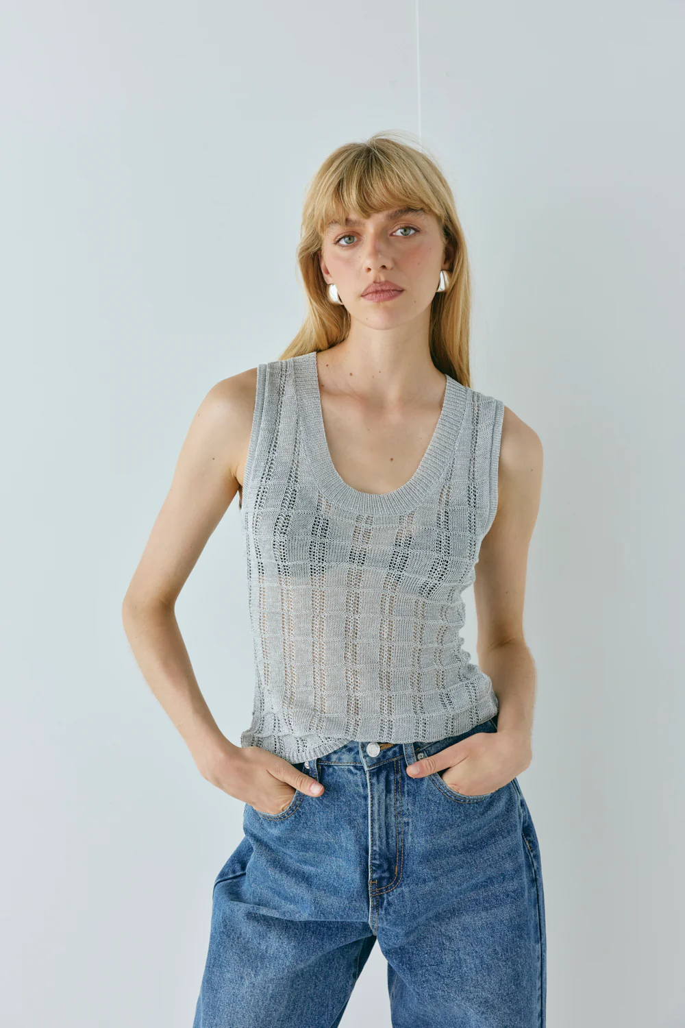 Mika Knit Top Silver - Image 2