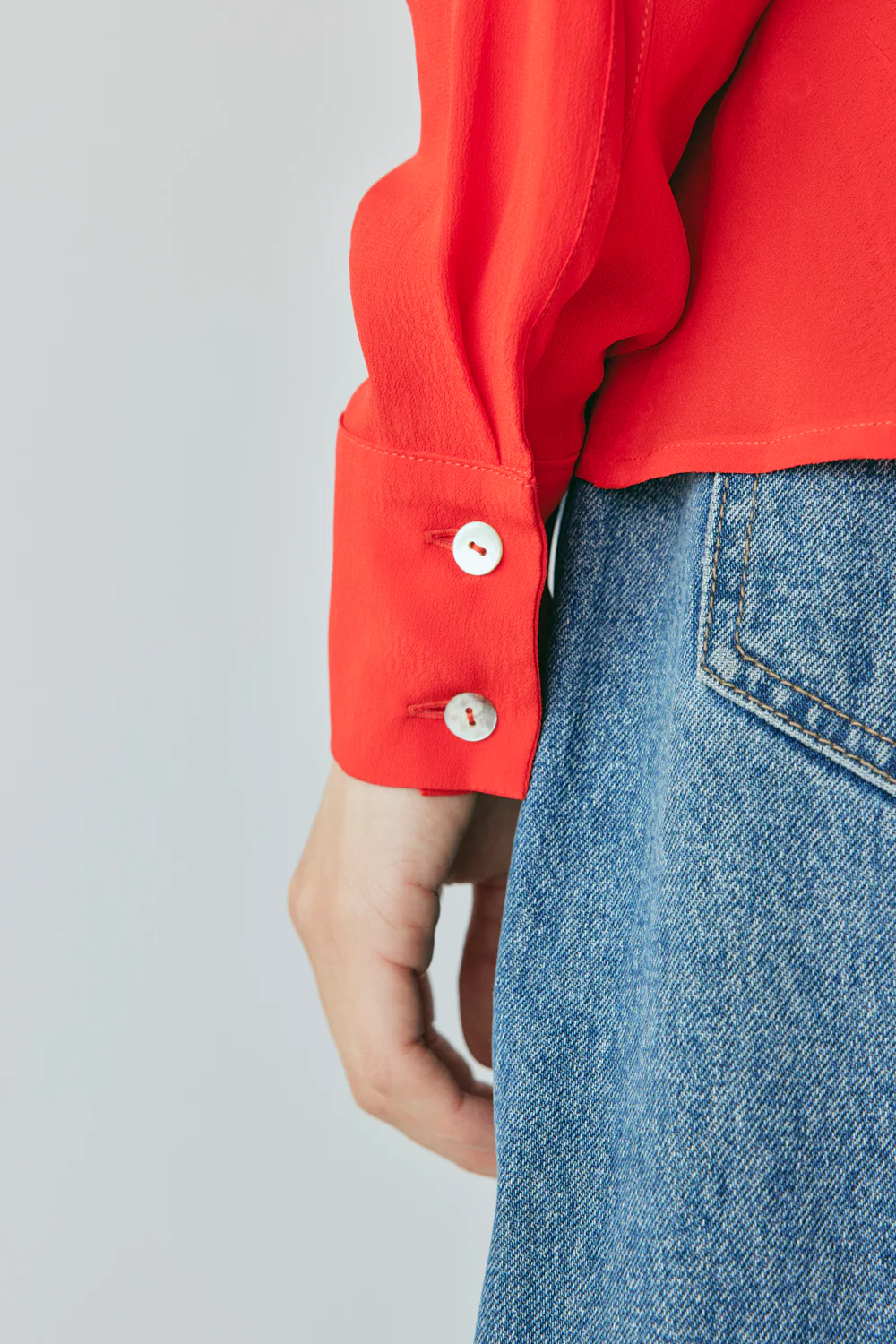 Mila Bias Shirt Red - Image 6
