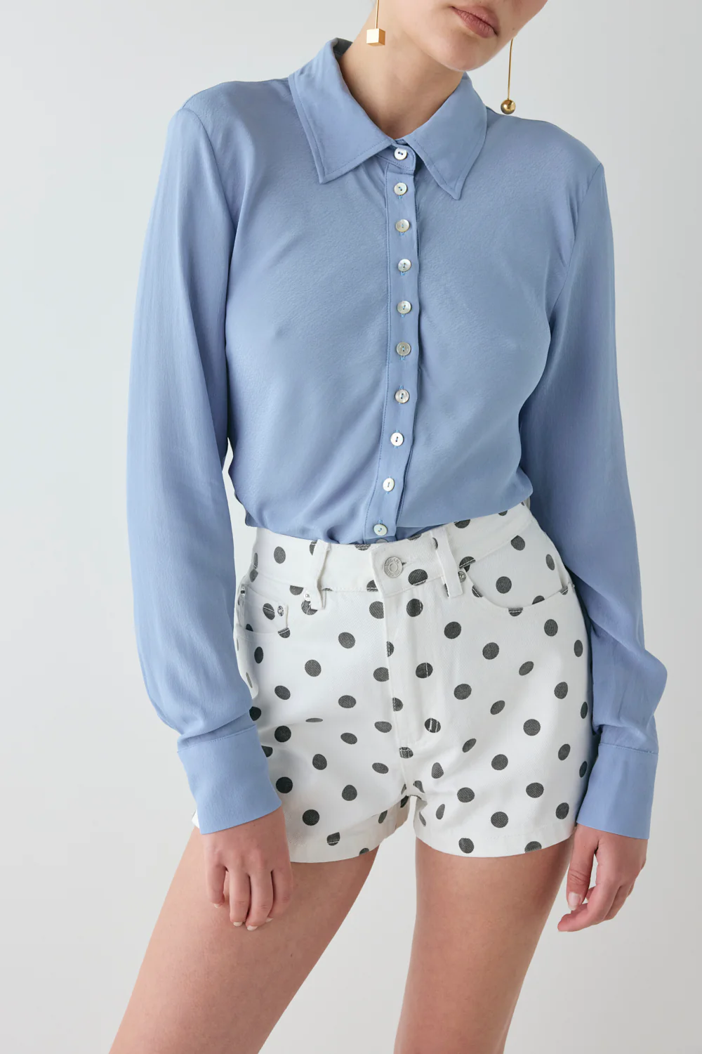 Mila Bias Shirt Sky - Image 2