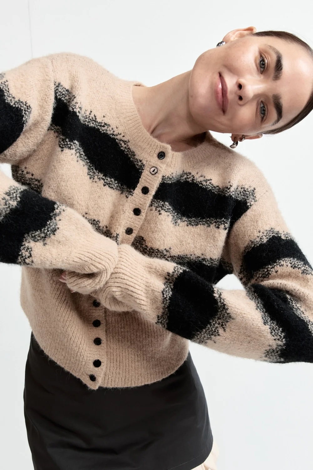 Minnie Knit Cardigan Latte - Image 3