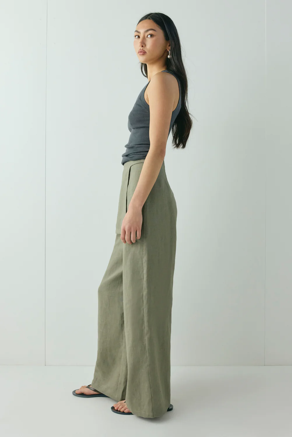 Musa Linen Pants Khaki - Image 3