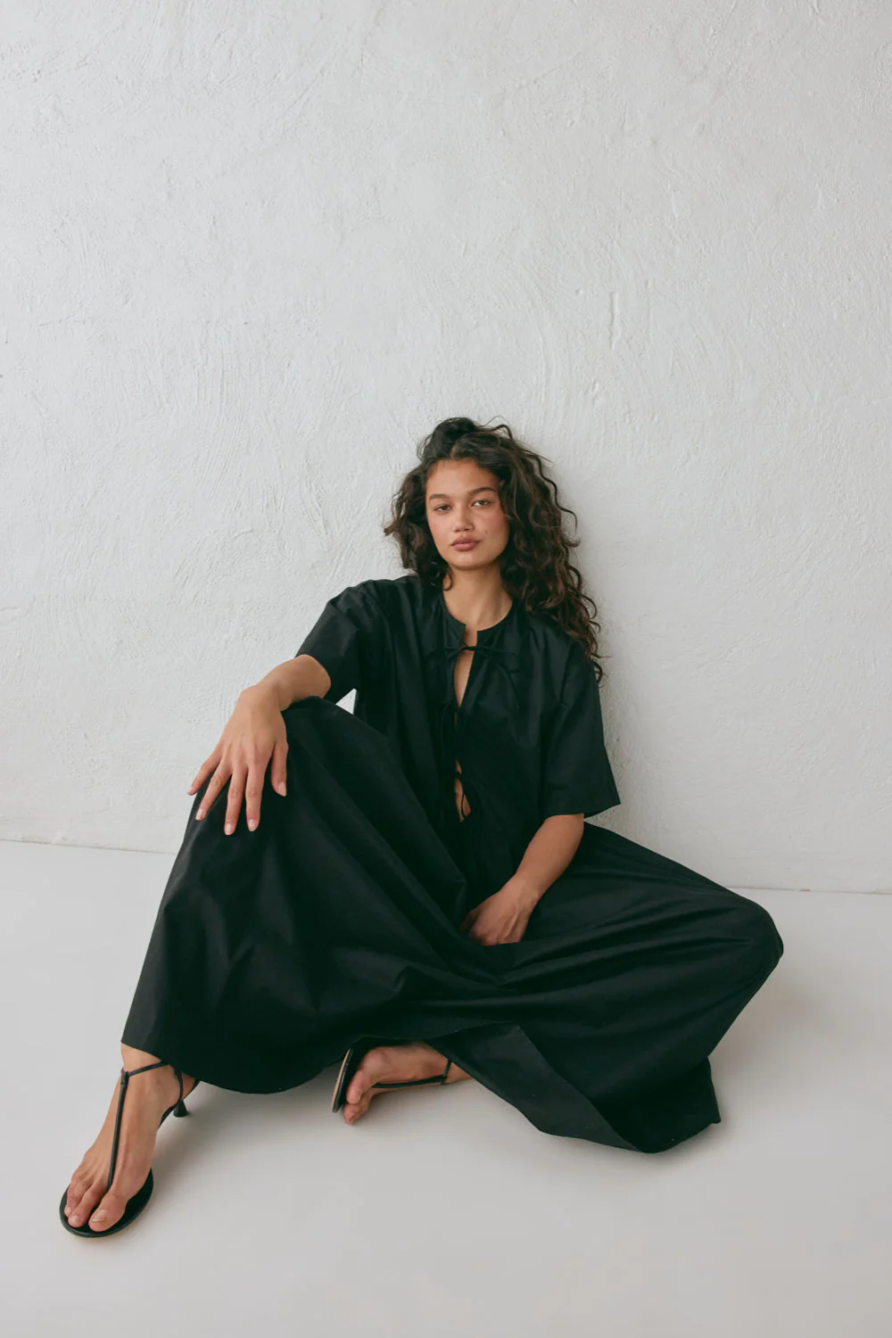 Naomi Smock Maxi Dress Black - Image 2