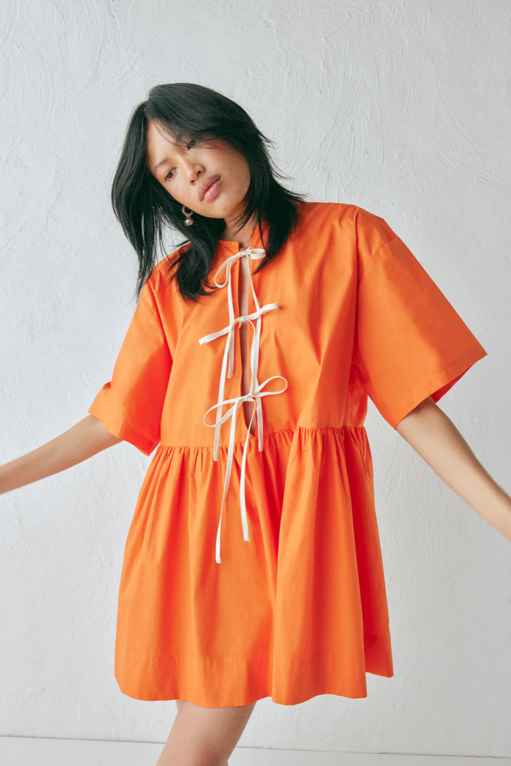 Naomi Smock Mini Dress Tangerine - Image 2