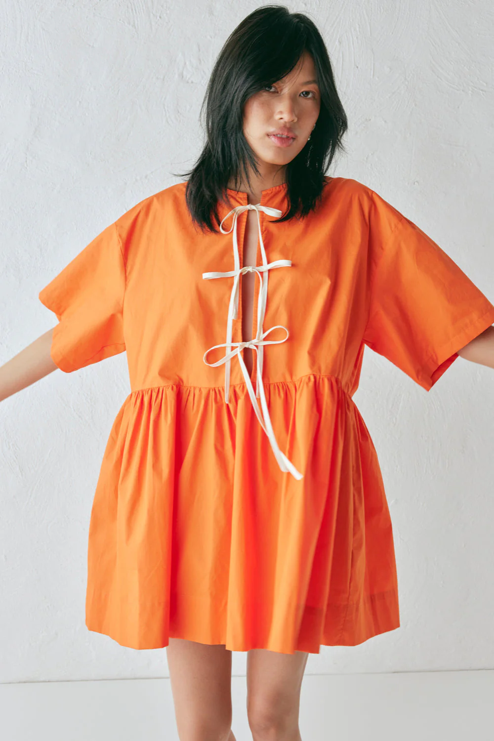 Naomi Smock Mini Dress Tangerine - Image 7