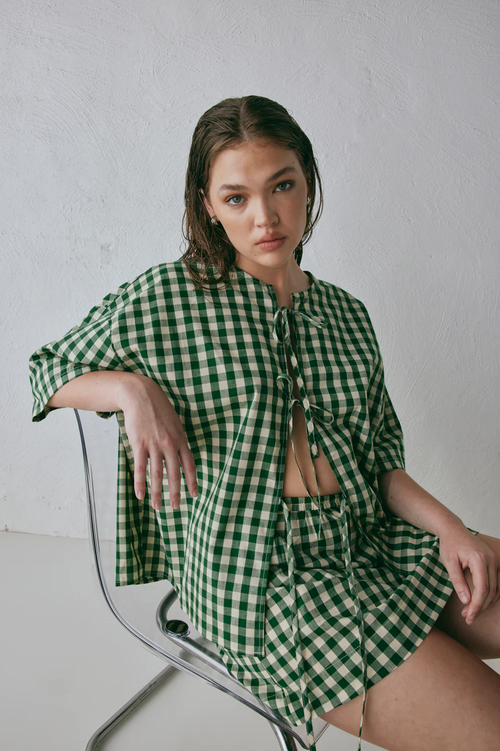 Naomi Smock Top Green Check - Image 4