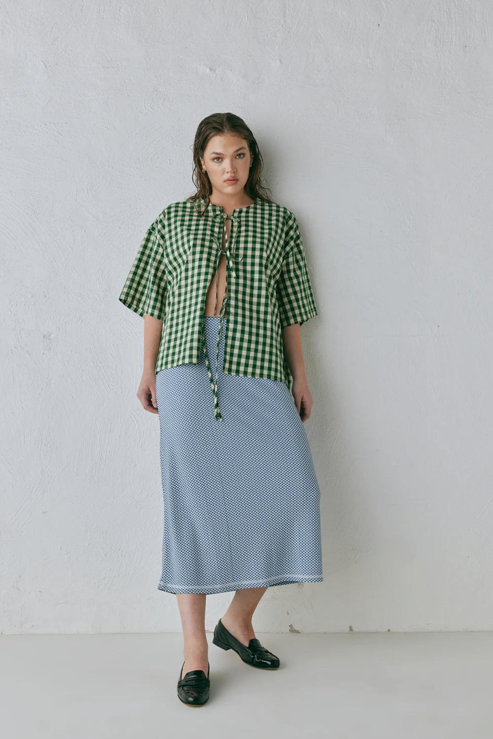 Naomi Smock Top Green Check - Image 8