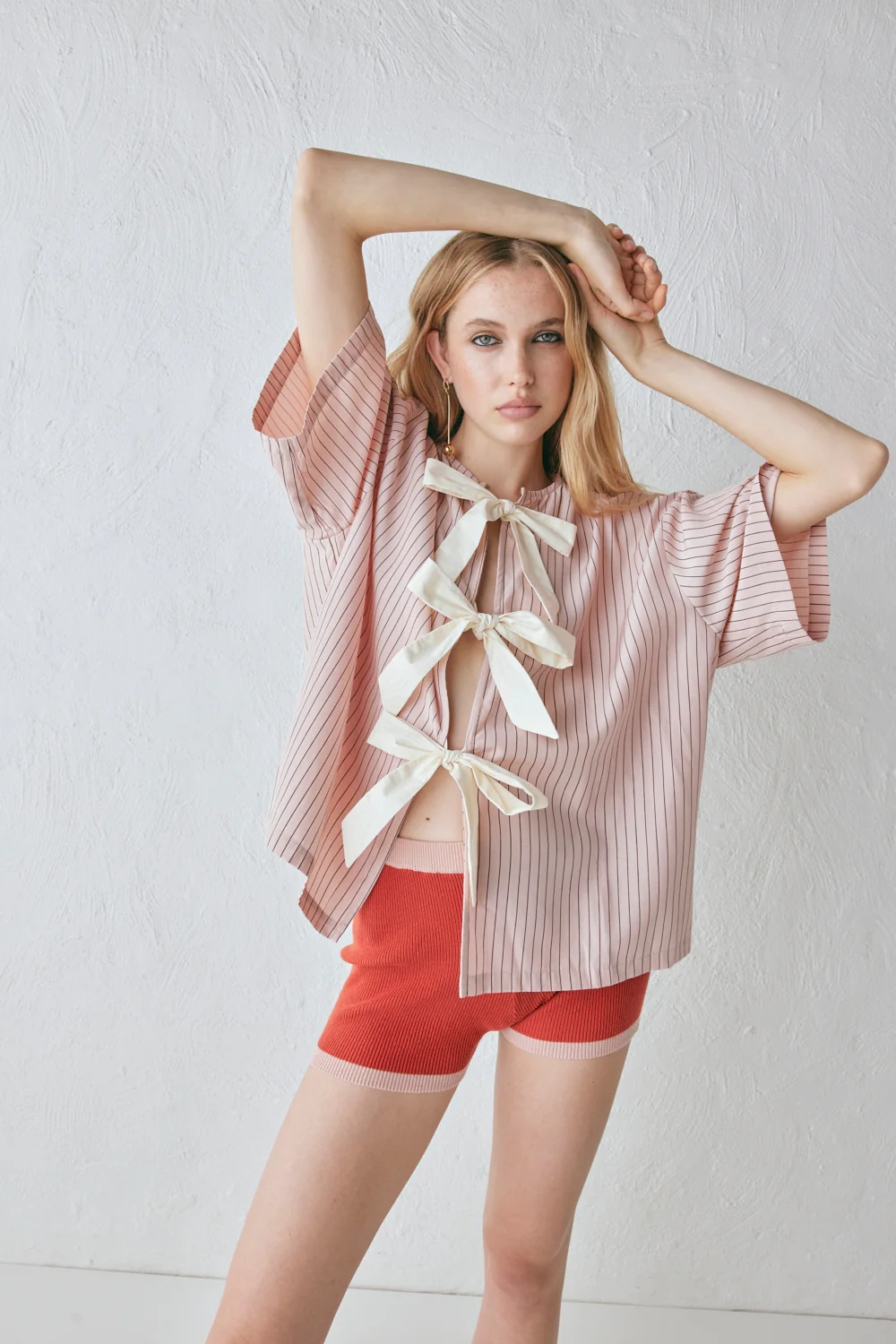 Naomi Smock Top Pink Stripe