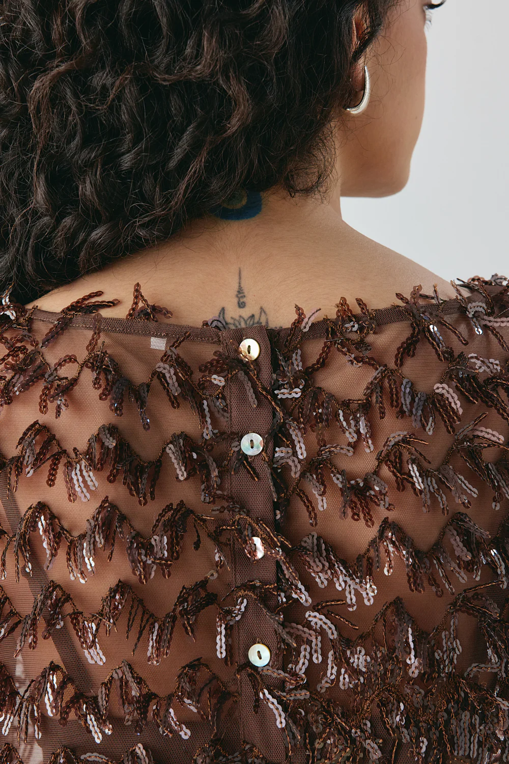 Natalia Sequin Maxi Dress Chocolate - Image 7