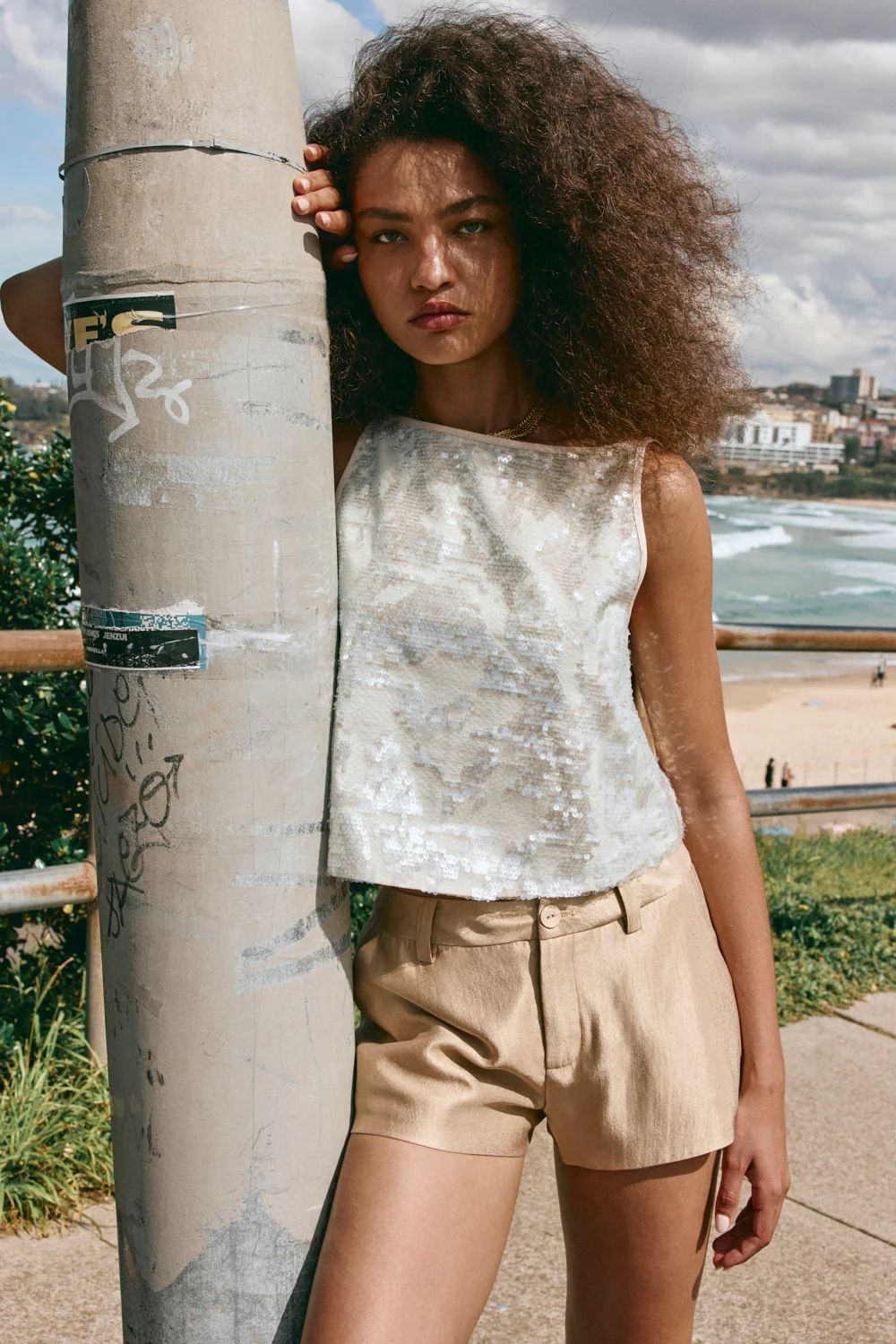 Nati Sequin Top White - Image 3